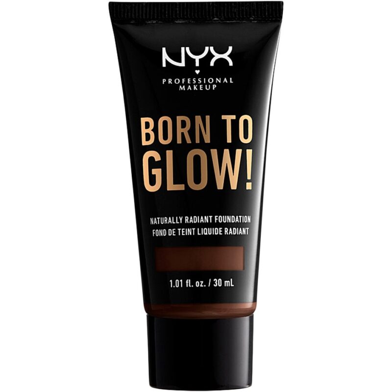 Kjøp Born To Glow Naturally Radiant Foundation, Deep Ebony NYX Professional Makeup Foundation Fri frakt